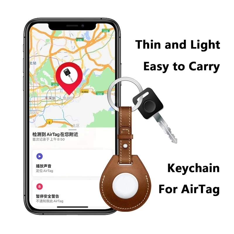 Accessoires pour étiquettes de type ai cuir pu adapté à l'étiquette de marquage pneumatique Epple Porte-clés en cuir Air Tags emplacement Tracker couvercle de protection