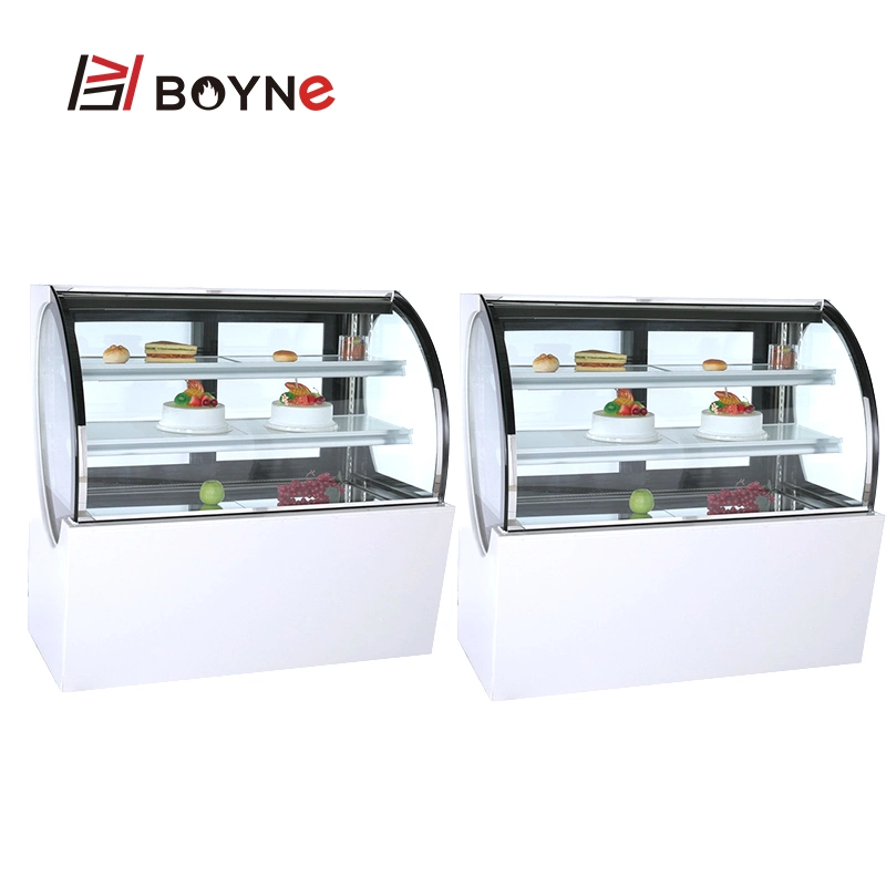 Arc Cake Cabinet with Three Layer Glass Door Marble Base