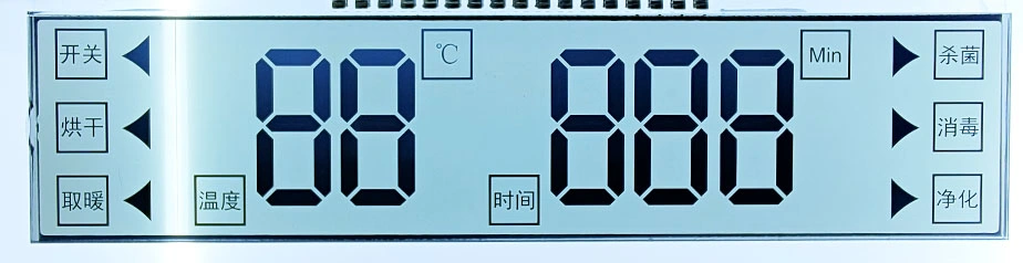 TN 6 Clock Viewing Angle 7 Segment LCD für elektronisch Produktanzeige Für Bildungseinrichtungen