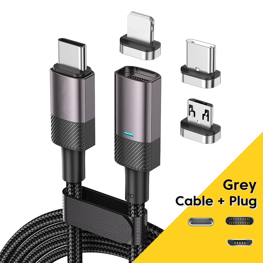 Eco Material 60W 100W 3A Fast Magnetic Charging USB C Type C 3 in 1 Nylon Fast Charge Cable