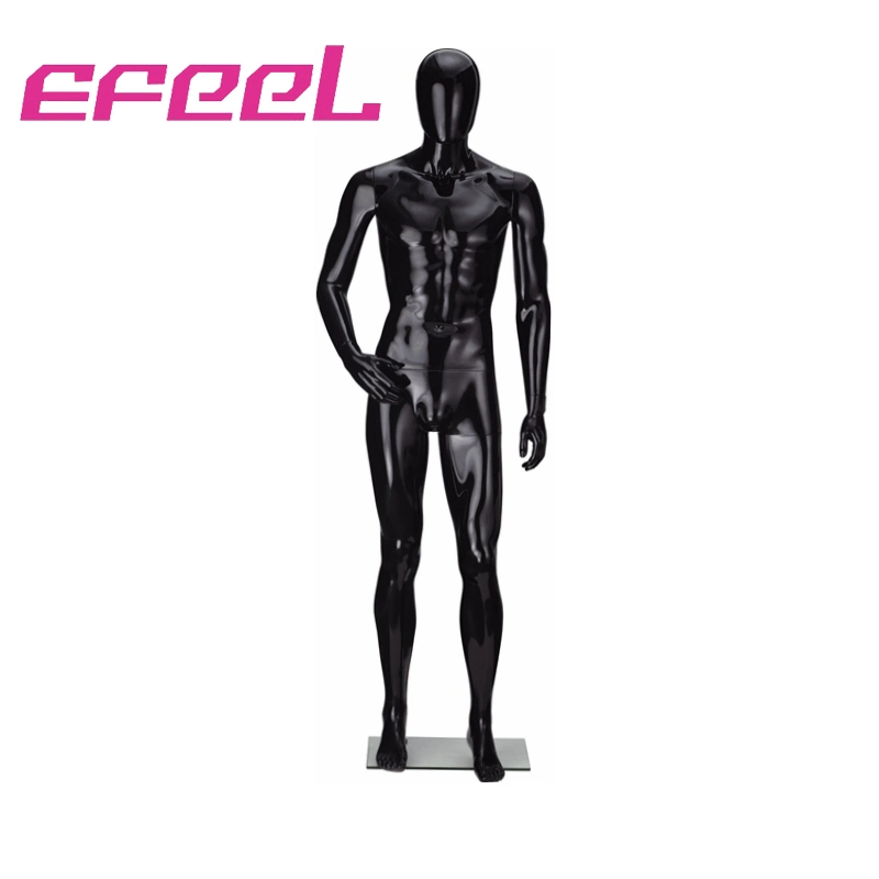 High Polished Shiny Black Gentleman Plastic Mannequin for Display