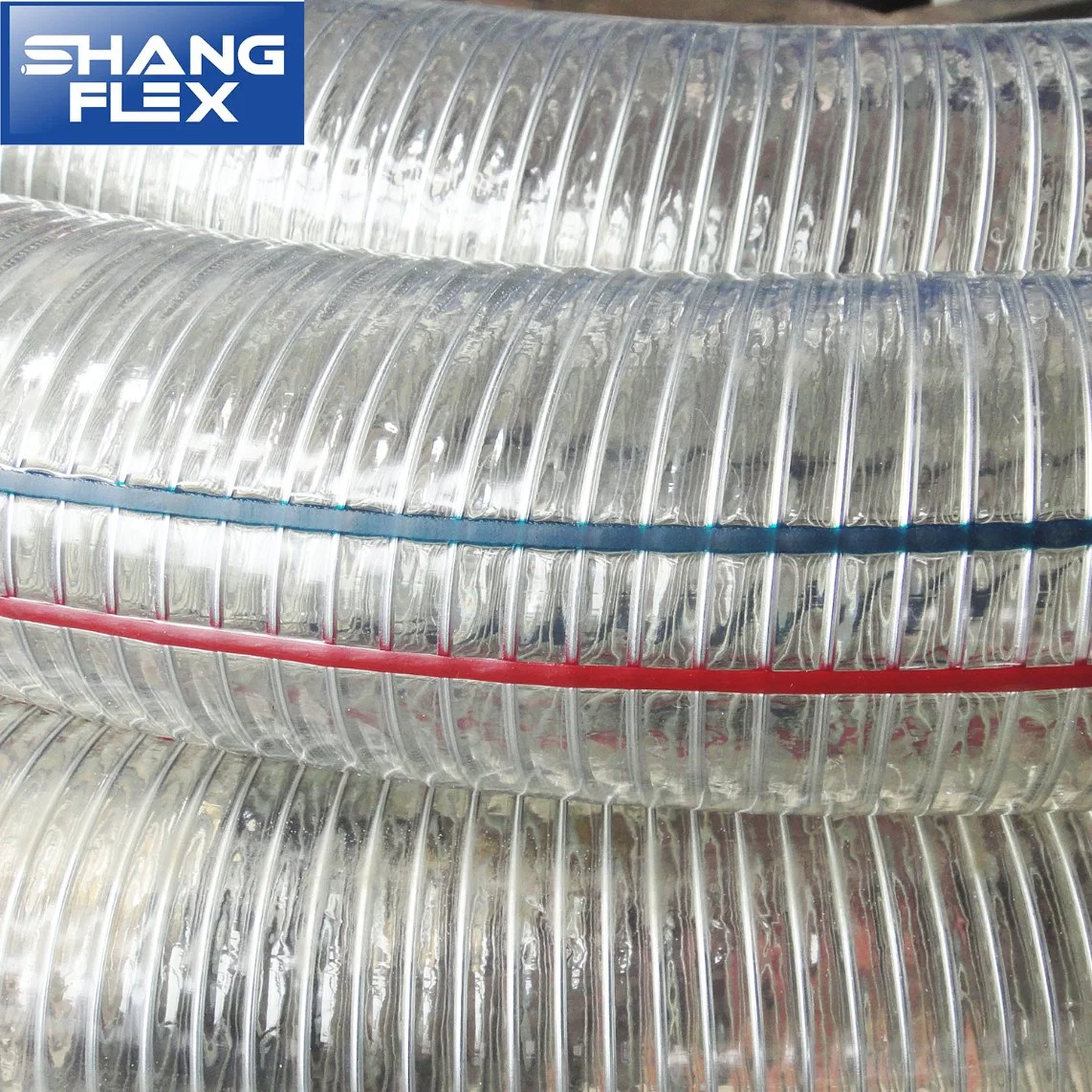 Anti Chemical PVC Fiber and Steel Wire Reinforced Hose for Water Oil Transfer