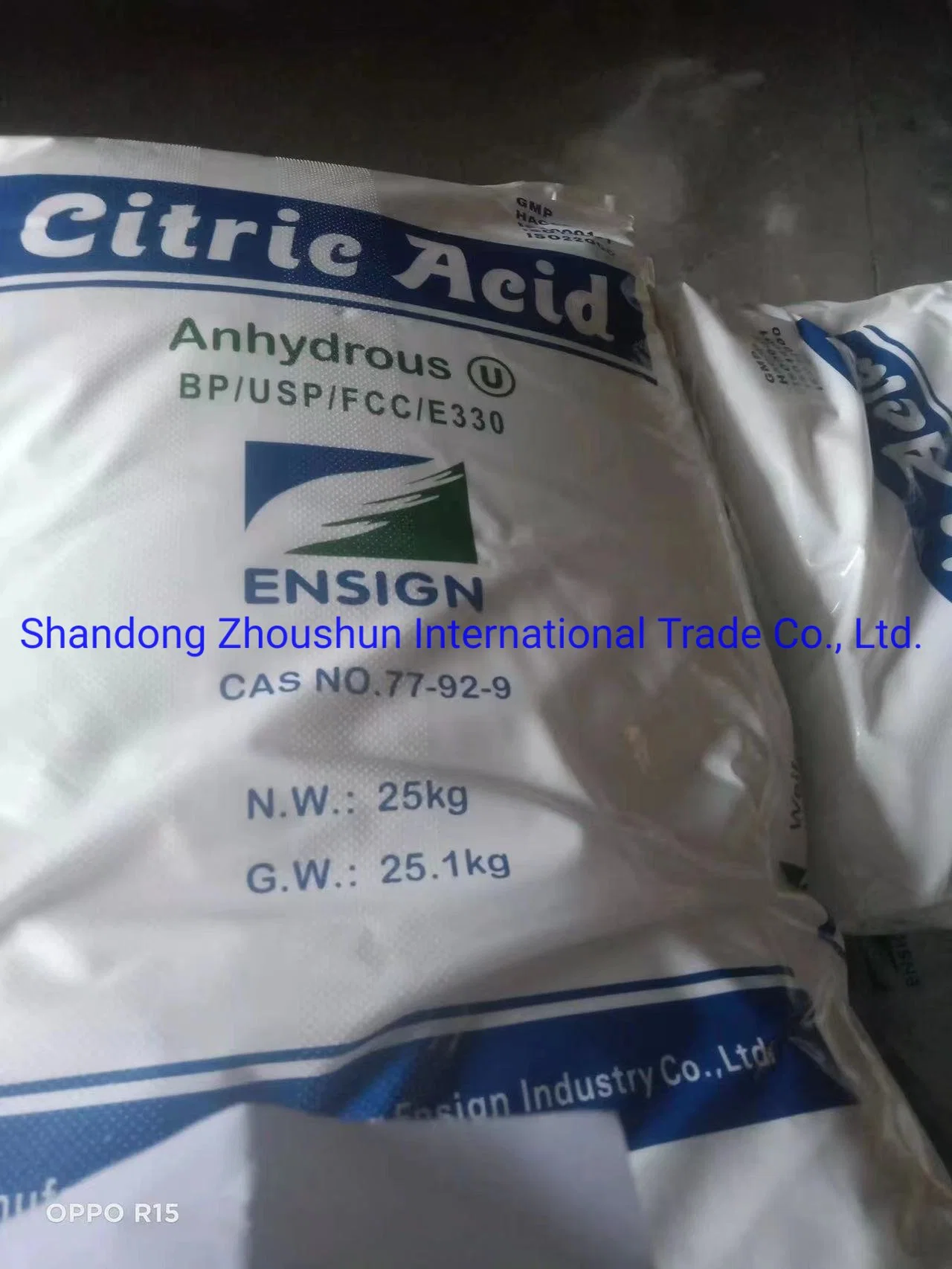 2022 Weifang Ensign Food Grade Widely Used Superior Quality Citric Acid Anhydrous Price