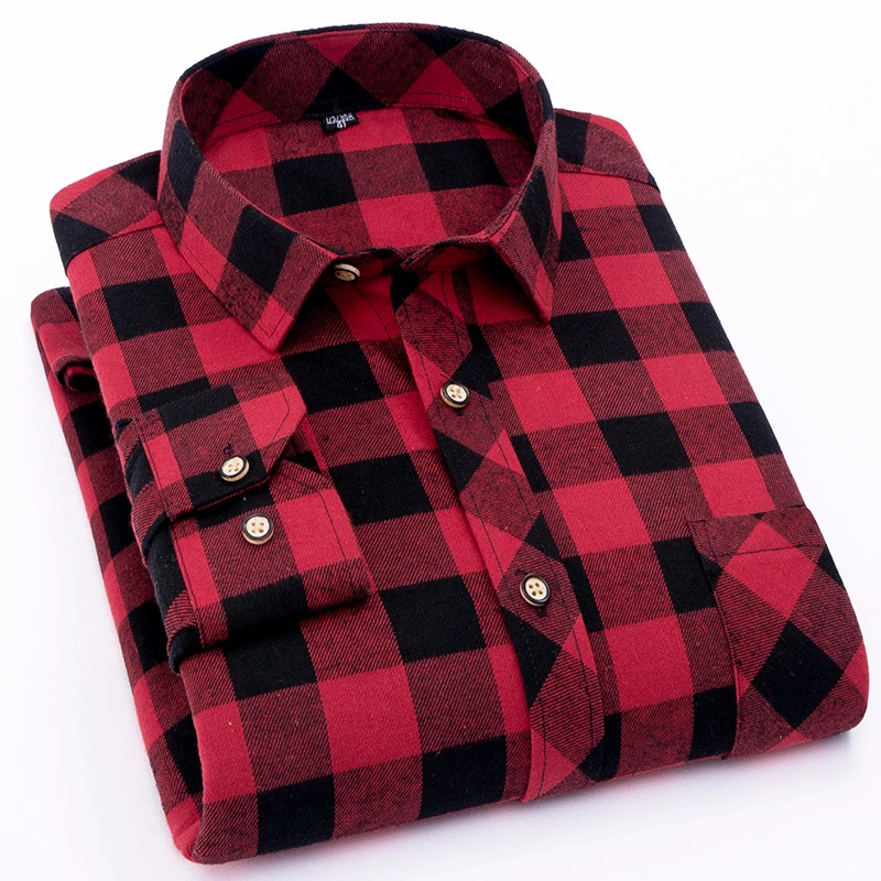 Flannel Shirt Best Quality Comfortable Fabric Men's Long Sleeve Shirt in Plain Check Solid Color in Best Price Flannel Shirt