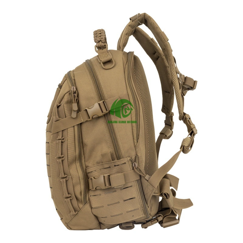 Kango al aire libre Gran capacidad Mochila impermeable cuero Canvas Viajes Montañismo Mochila estilo militar camping