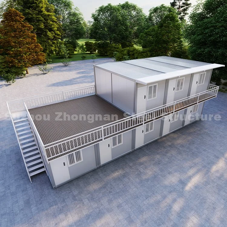 Custom Metal Flat Pack Mudular Two Story Container Hotel Factory