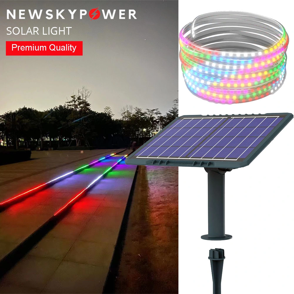 Outdoor IP65 Holiday Decoration Solar Power RGB Color LED Light Strip