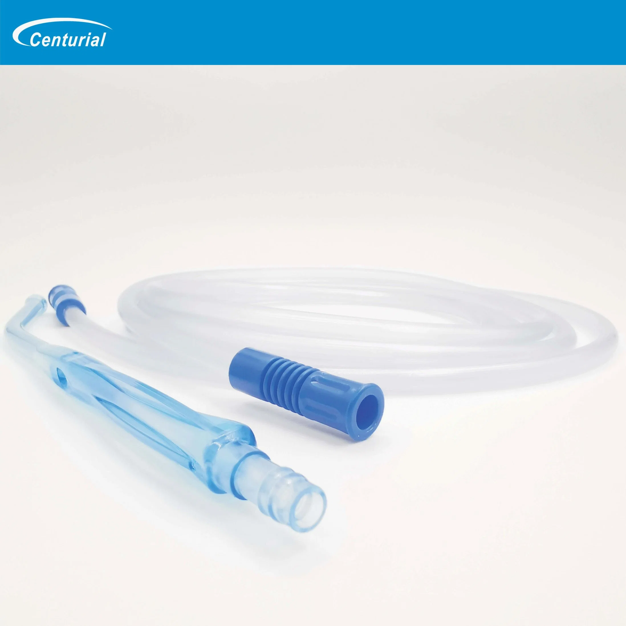 Claro Medical-Grade artículos médicos desechables Yankauer PVC Set de succión con la empuñadura y tubo