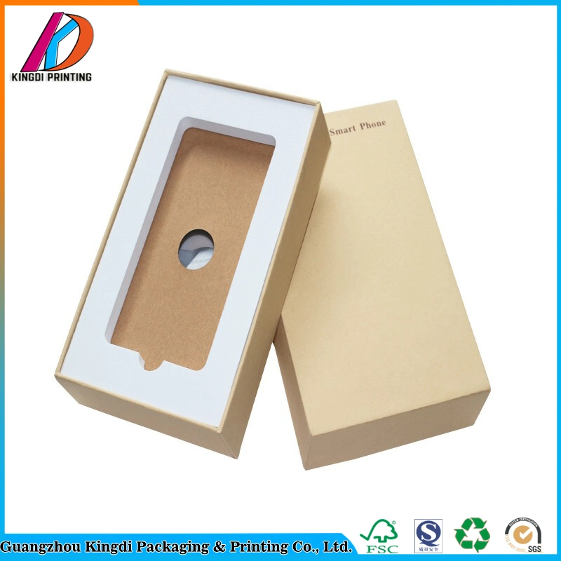 Kraft Paper Empty Mobile Phone Packaging Box with Foam Insert
