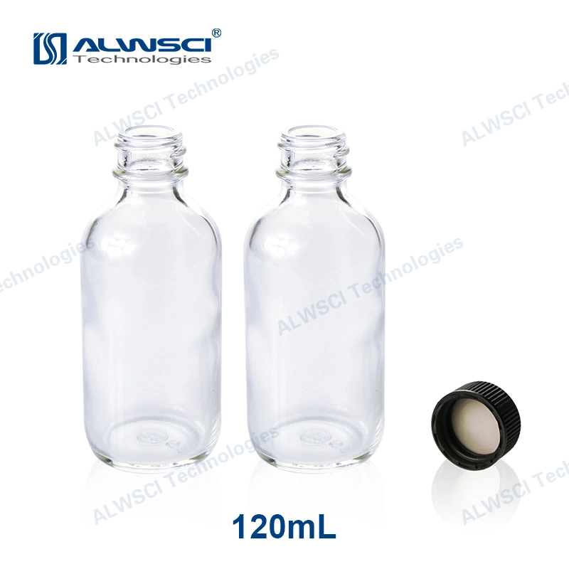 Alwsci Narrow Mouth 1000ml 33-400 Boston Round Amber Glass Bottle. 95X208mm.