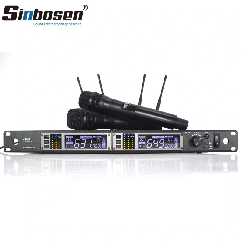 Professional Wireless Microphone 615MHz-655MHz 100m Working Distance Ad4d Wireless Microphone UHF