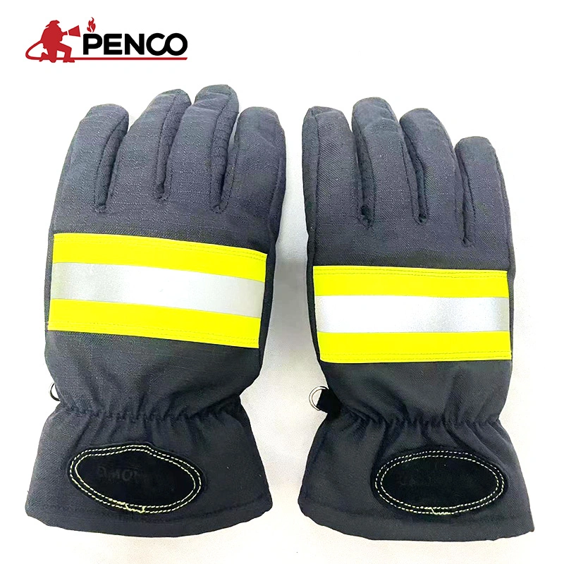 Heat-Protection En Standard Firefighting Gloves for Fireman