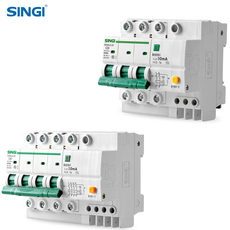 Venda a quente 1-4p Singi Disjuntores elétricos Preço Mini Disjuntor Miniatura SG65le-63