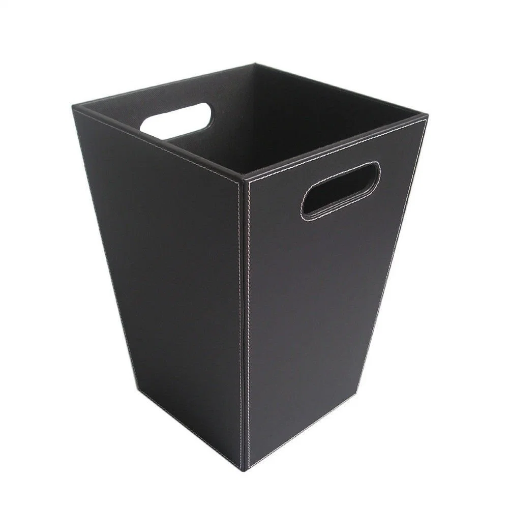 Handmade Wholesale/Supplier Supply High quality/High cost performance  Leather Rubbish Bin Premium Trash Can