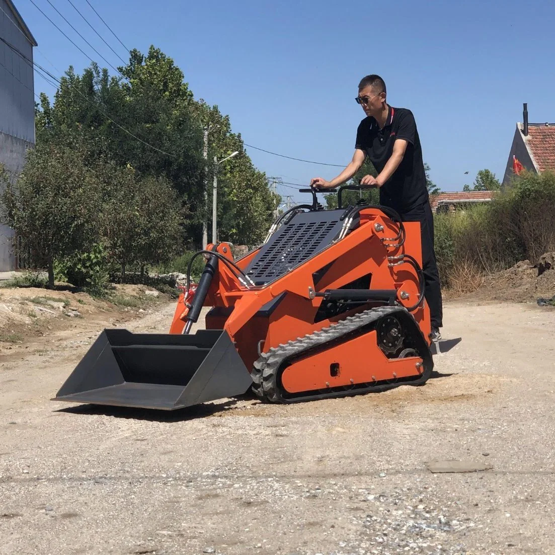 Small Mini Cheap Skid Steer Diesel Loader with Bucket Different Attachment Bagger