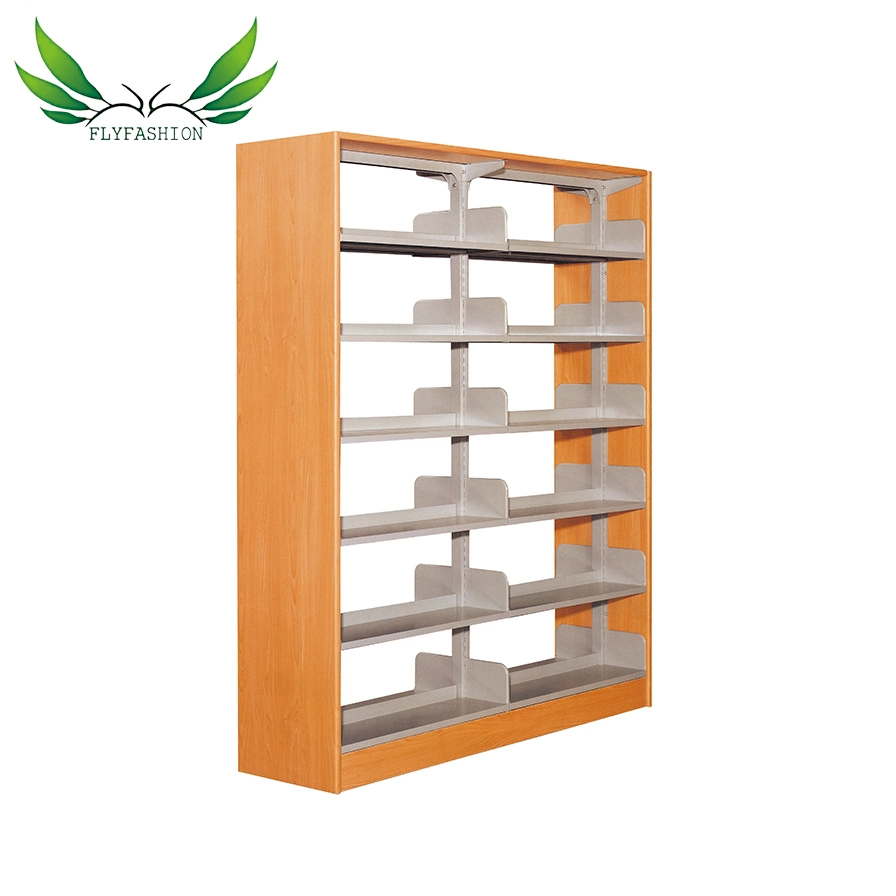 School Library Book Rack Wooden Bookshelf with Double Face