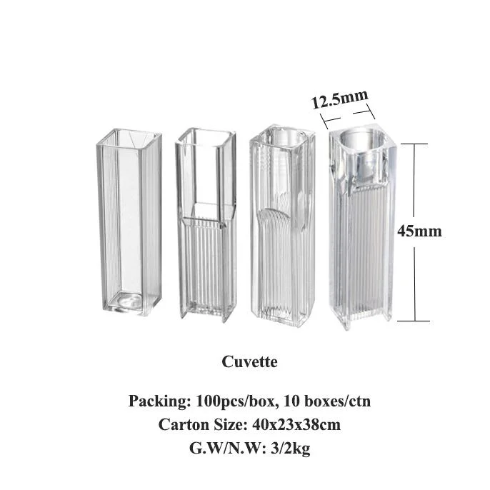 Disposable Reaction Cuvettes Plastic Cuvette Sample Cups for Lab Use