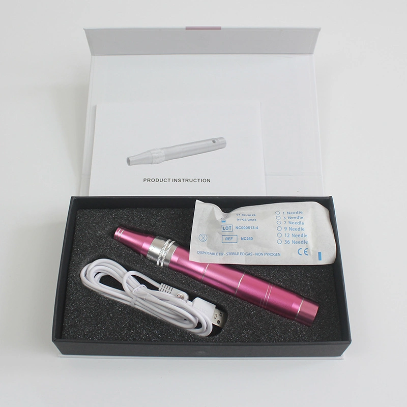 Rechargeable Beauty Instrument 3 Speeds Electric Microneedle Needle Derma Pen for Skin Tattoo Care