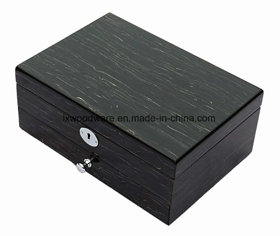 Black Matt Finish Wooden Jewelry Pendants Ring Watch Storage Packaging Gift Case