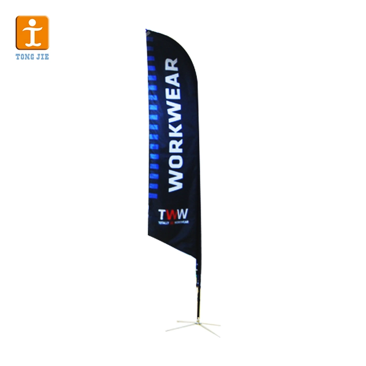 Benutzerdefinierte Logo Anzeige Teardrop Beach Feather Flagge für Werbung