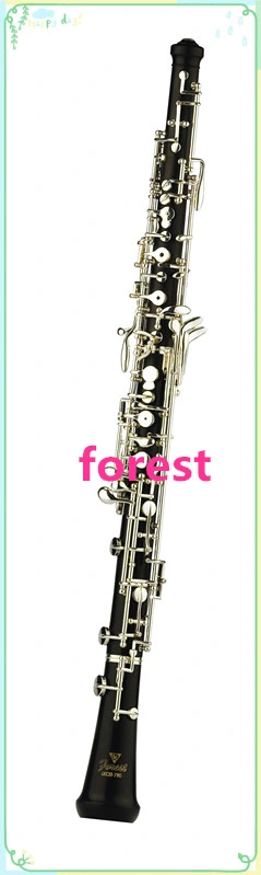 Wooden (Ebony wood) Oboe, Silver Plated Key, Made in China