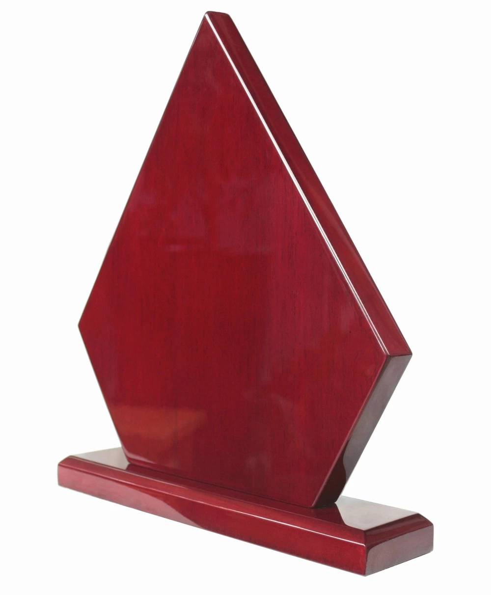 Africa Style Rosewood Piano Finish Pentagon Standing Award Plaque with Base