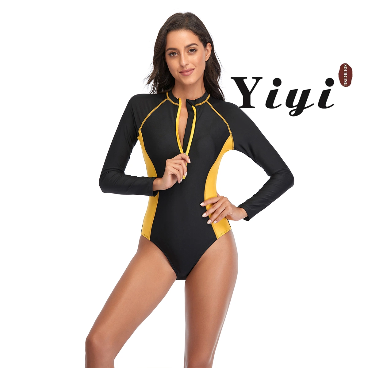 2mm Keep Warm One Piece Long Sleeve Short Leg Women Swimsuit Neoprene Bikini Sexy Surfing Wetsuit