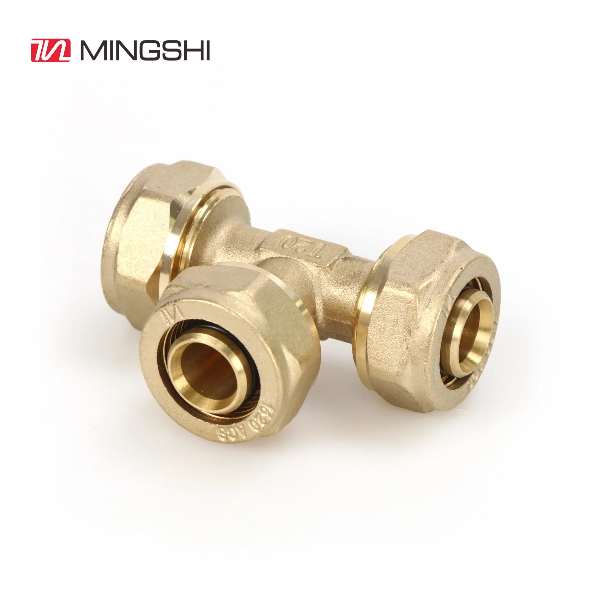 Plumbing Nickel Plated Brass Compression Fitting for Multilayer Pex-Al-Pex Water and Gas Pipe-Reduce Tee