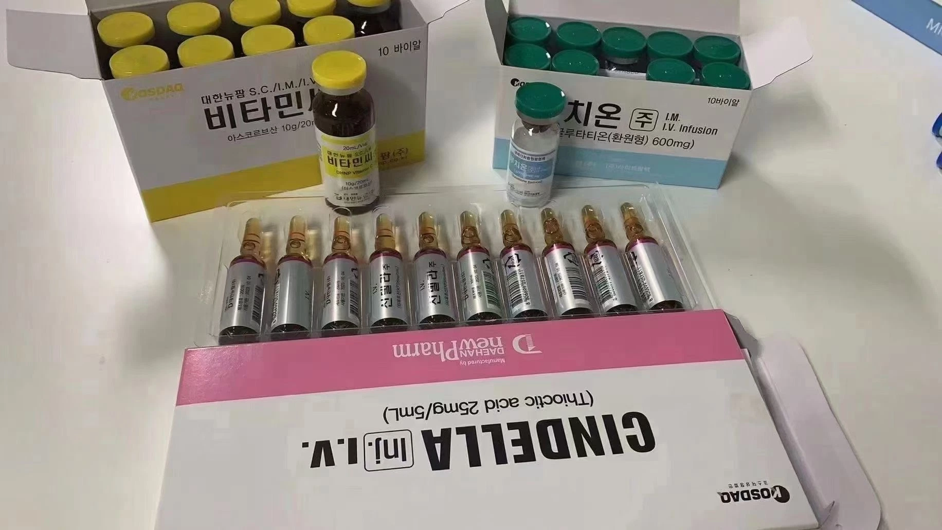 Corea Top Venta Inyección de glutatión Inyección de glutatión Inyección de blanqueamiento Luthione + Cindella + Vitamina