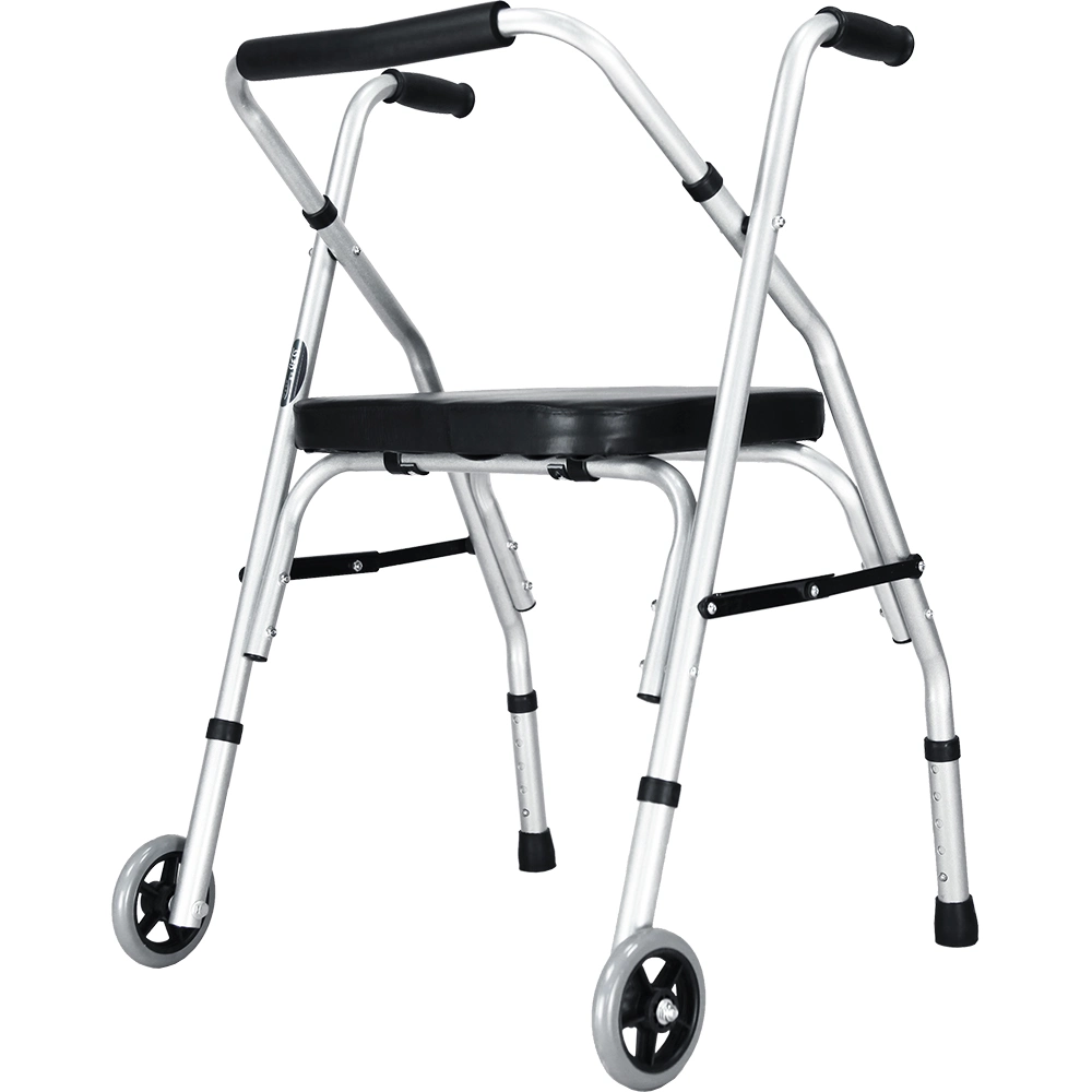 Aluminum Medical Walker for Disabled Patient Rollator Folding Adjustable