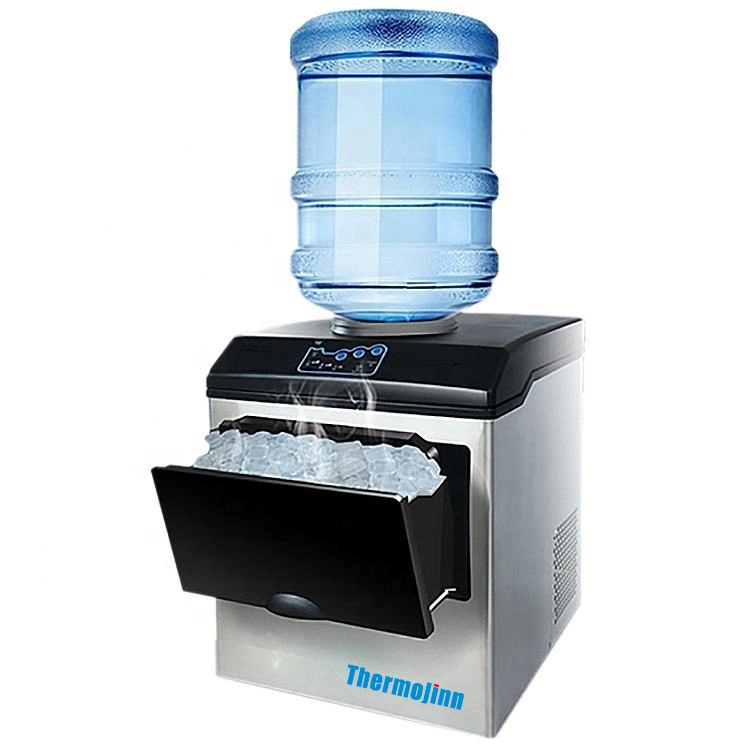 Máquina de gelo transparente comercial Thermojinn com 60 kg de máquina de fazer cubos de gelo