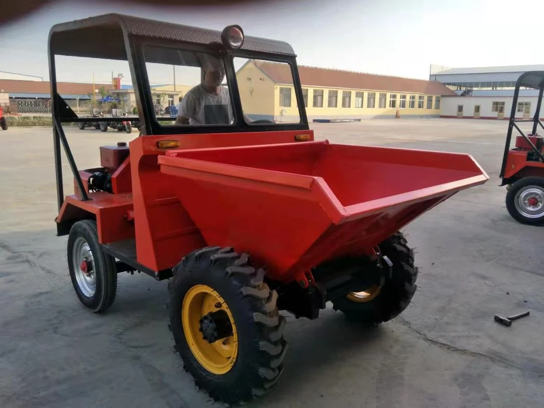 Levante la mano Volquete Four-Wheel asiento eléctrico de Tipo de conducción tirar la ceniza de descarga frontal carretilla Four-Wheel trampolín