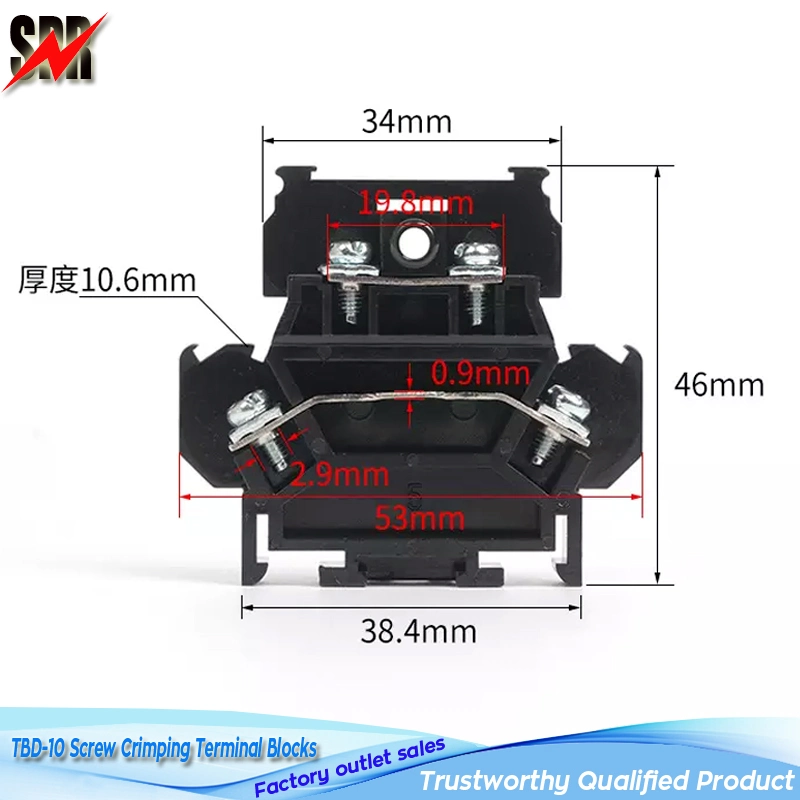 Tbd-10 1p 600V 10A Double-Layer Guide Rail Combined High Temperature Resistant and Flame Terminal Block