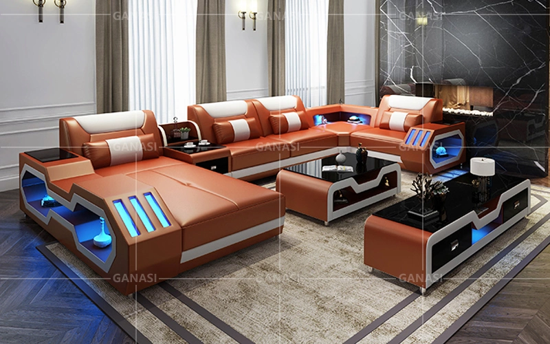 Sofá cama moderno para sala de estar, muebles de sofá reclinable (G8046)