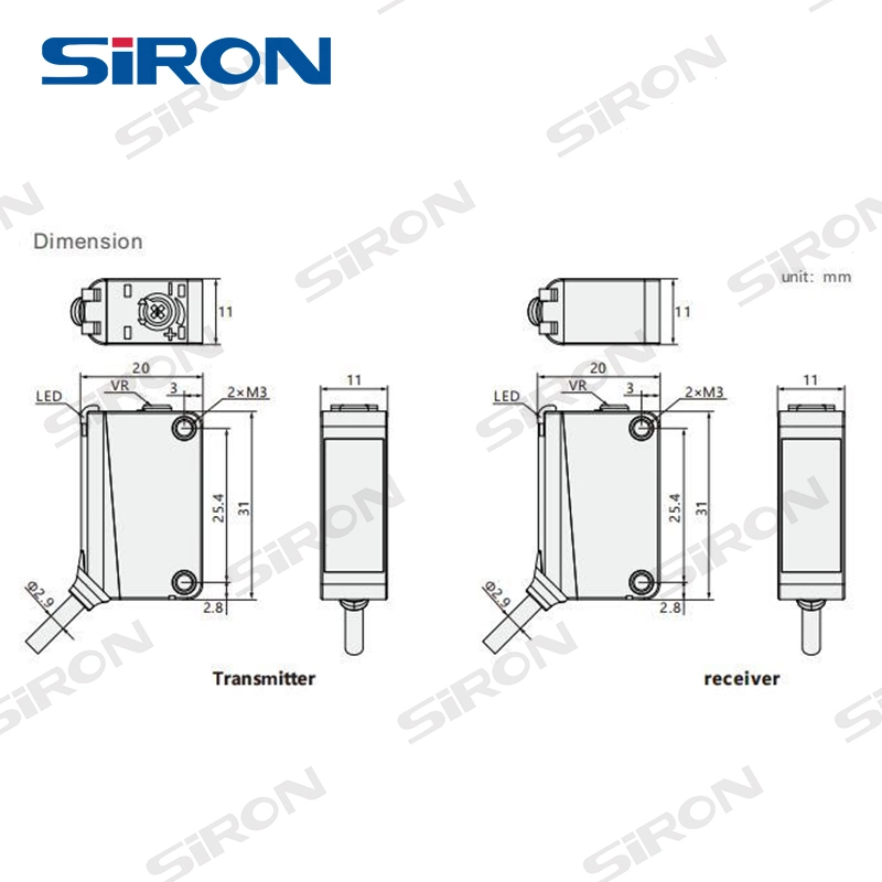 Siron K012-15 a través de infrarrojos del Sensor de célula fotoeléctrica haz la distancia de detección del sensor de aparcamiento de 5m