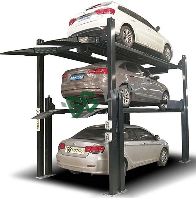 4 post hydraulic car lift for sale / 3 cars garage equipment