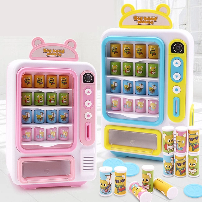 Children Mobile Payment Large Screen Selling Machine Intellectual Toy Pink and Blue Emulational Vending Machine Toys for Kids