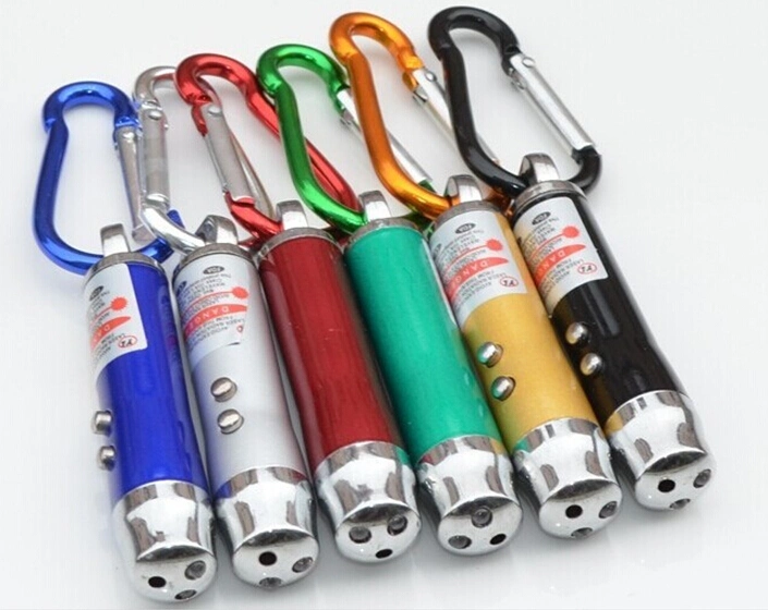 Promotion Give Away 3 in 1 UV Laser LED Key Chain Mini Promotion LED Key Chain