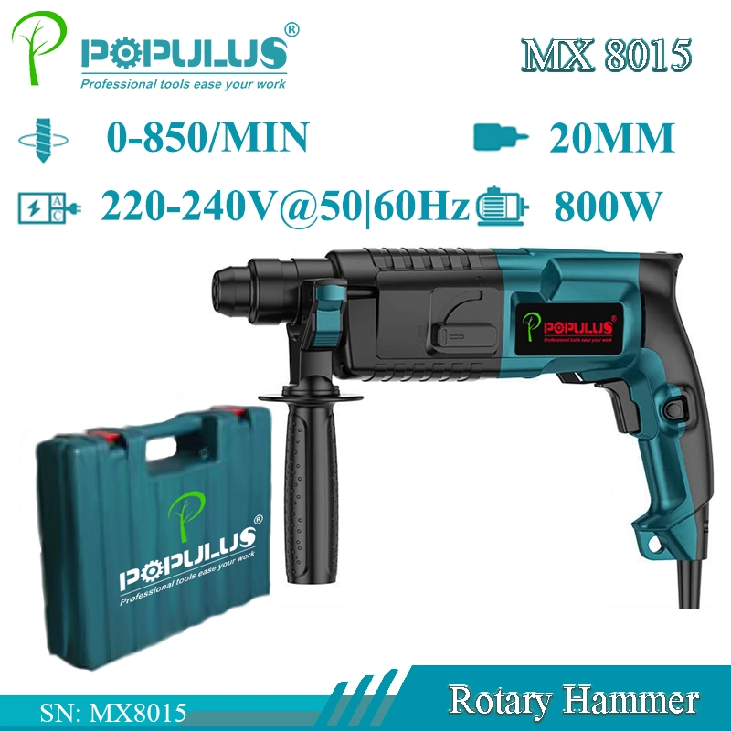 Populus Neue Ankunft Industrielle Qualität Drehhammer Power Tools 800W Elektrischer Hammer für brasilianischen Markt