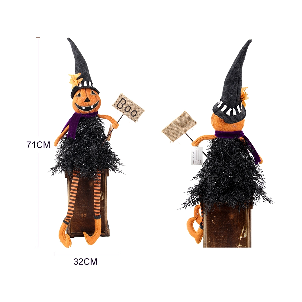 Creative Design Hand Made Halloween Scary Dolls Halloween Decoration Scarecrow Pumpkin Grimace Toy Party Decor