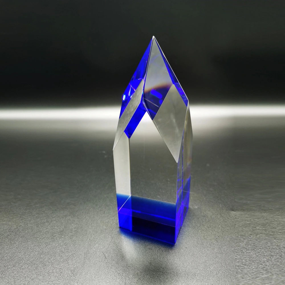 New Spire Crystal Trophy Awards Blue Base