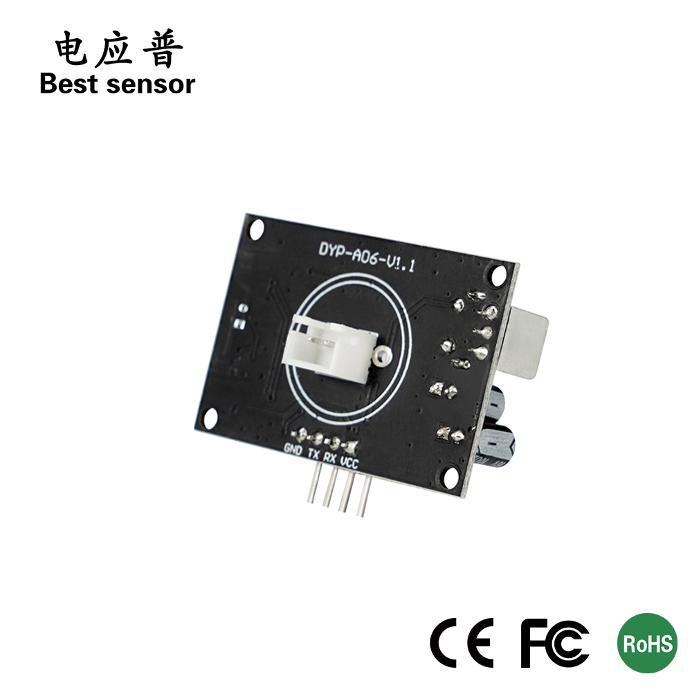 Capacitive Dyp-A06 Distance Meter Industrial Ultrasonic Sensor Multi Function ABS Plastic Range Tiny Size Extreme 6 Meters Black