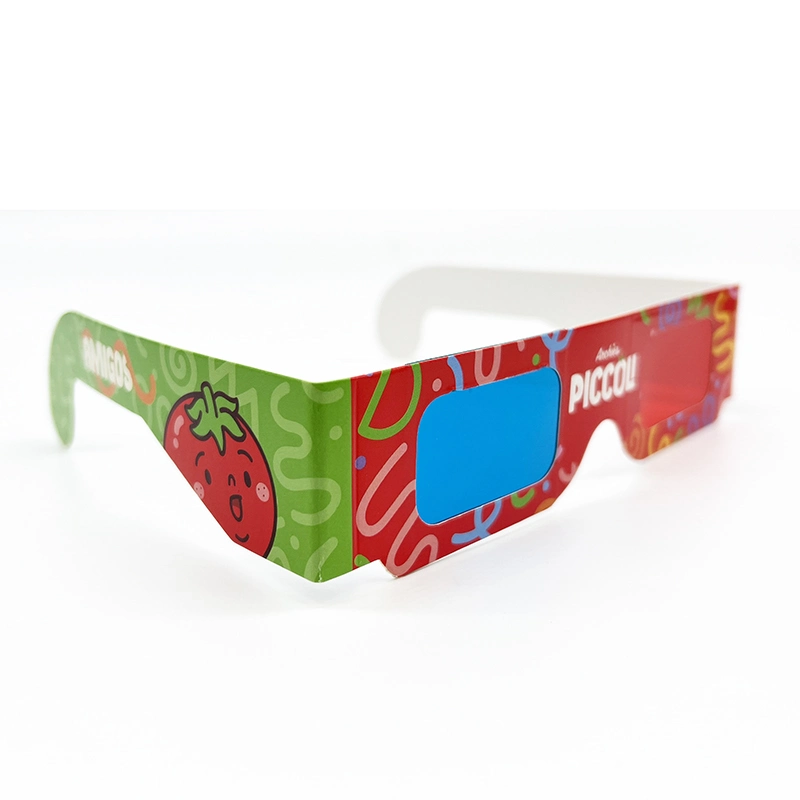 Custom Cinema Red Cian Cardboard desechable 3D Glasses de papel