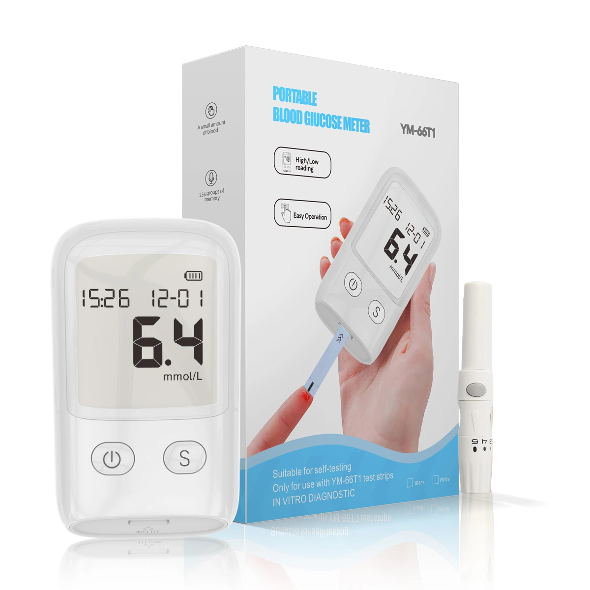 Hot Sale LCD Display Blood Glucose Meter Quickly Test Glucose Meter with Strip