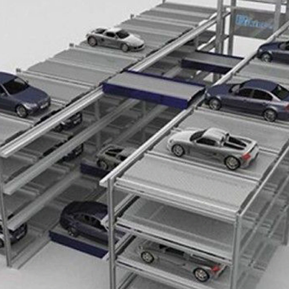 Two Post Double Decks Vertical Car Lift Hydraulic Easy Parking Automation Lift