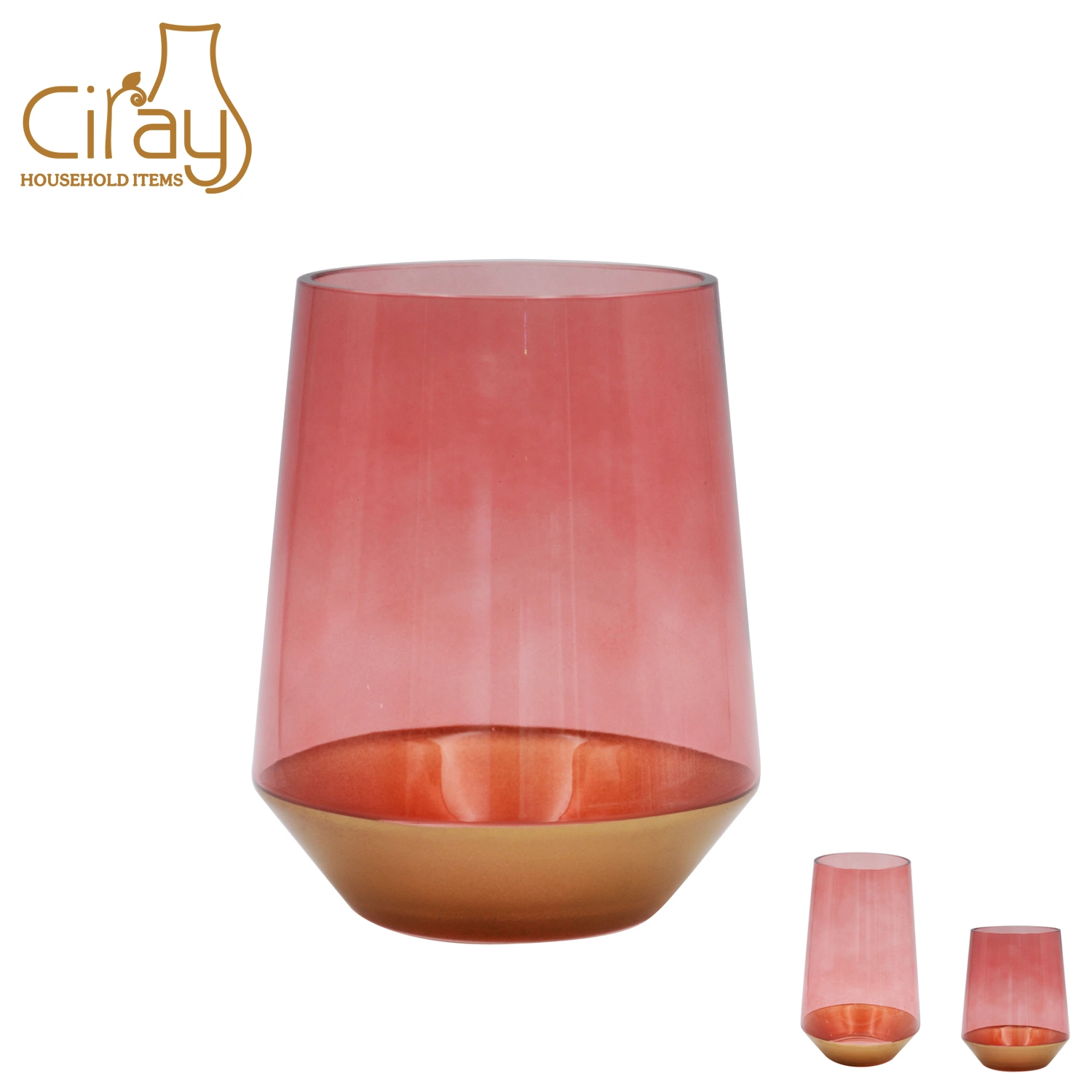 Top Rated Home Decorated Glass Candle Holder with Four Sizes