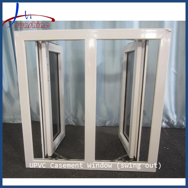 Double Tempered Glass UPVC/PVC/Plastic Soundproof Casement Window