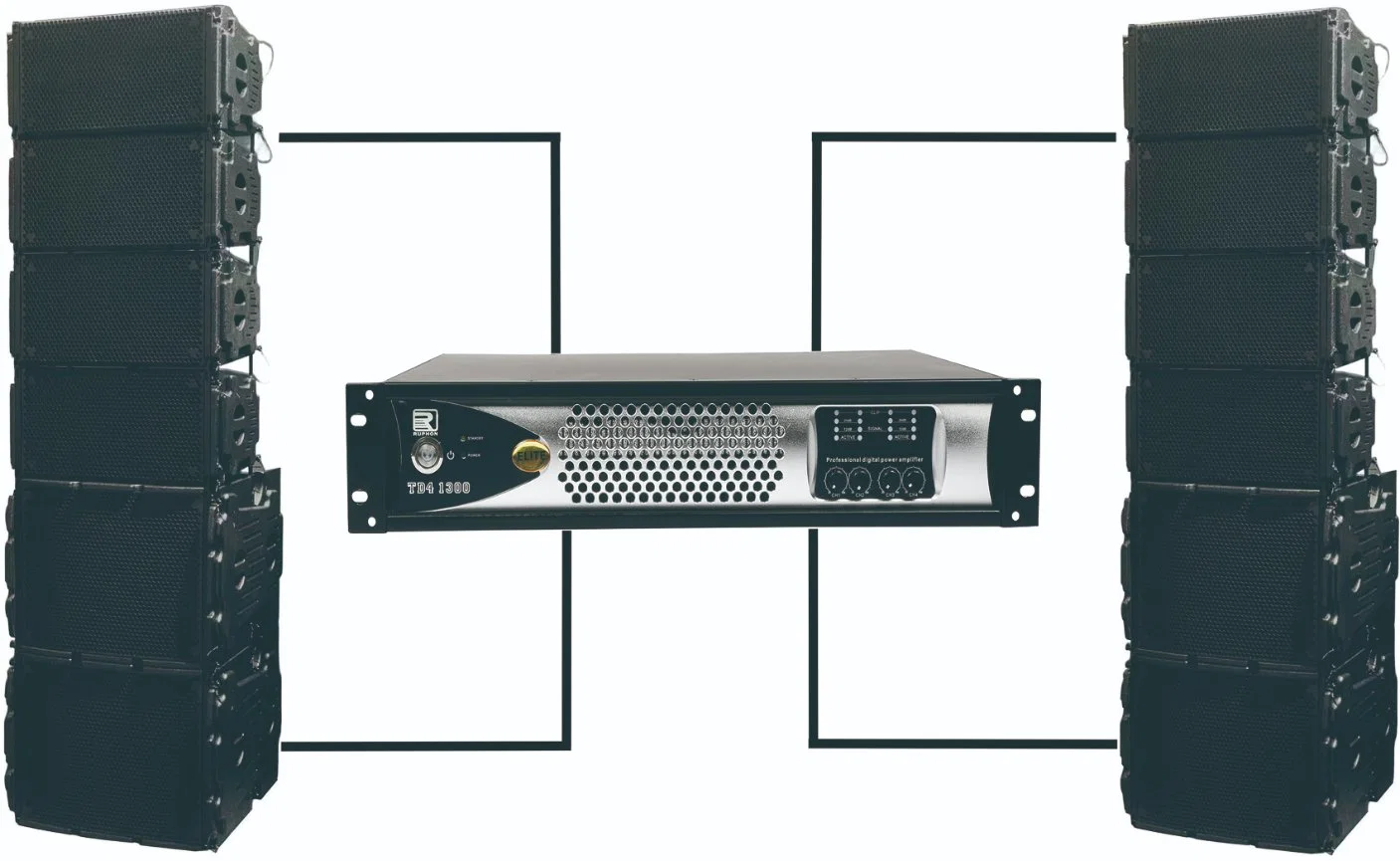 Amplificador de potencia de clase D personalizado - amplificador de audio PRO 8000W (TD41300) perfecto para sistemas de sonido profesionales, altavoces PA y Touring Line Array