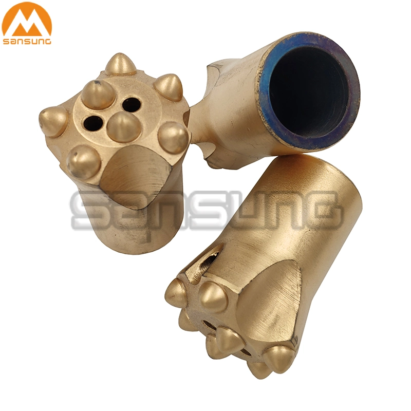 Stone Bore Hole Bit Tapered Skirt for H22 Drill Rod