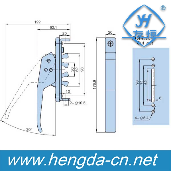 Yh9474 Hardware Safety Push Lock Handle Lock Glass Door Handle Lock